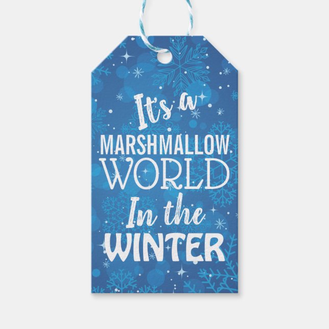 Weihnachts-Marshmallow World Blue-Geschenkartikel Geschenkanhänger (Vorderseite)