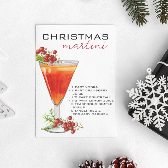 Weihnachts Martini Cocktail Rezept Getränk Postkarte (Von Creator hochgeladen)
