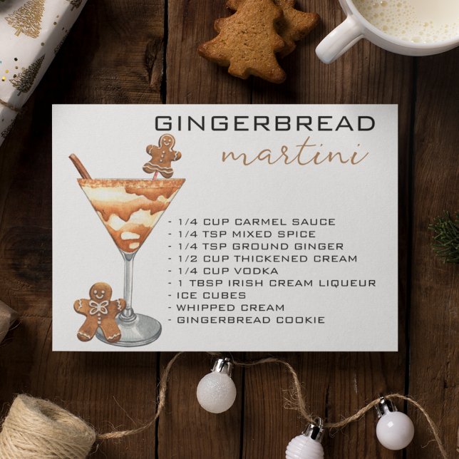 Weihnachts Martini Cocktail Rezept Gingerbrei Postkarte (Von Creator hochgeladen)