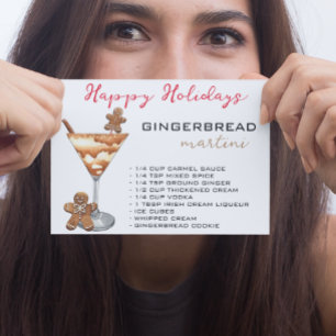 Weihnachts Martini Cocktail Rezept Gingerbrei Postkarte