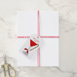 Weihnachts-Martini-Glas mit Bow Geschenkanhänger