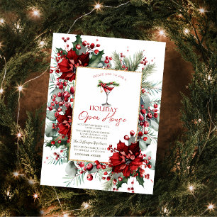 Weihnachts-Martini Poinsettie Festliche offene Hau Einladung