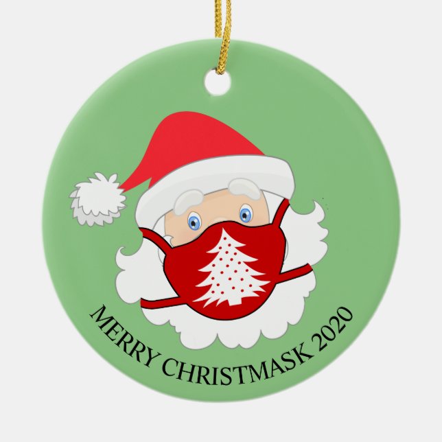 Weihnachts-Maske Weihnachten 2020 Keramik Ornament (Vorne)