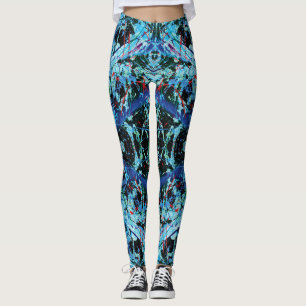 Weihnachts-Massaker Blau, Roter Spritzer Leggings