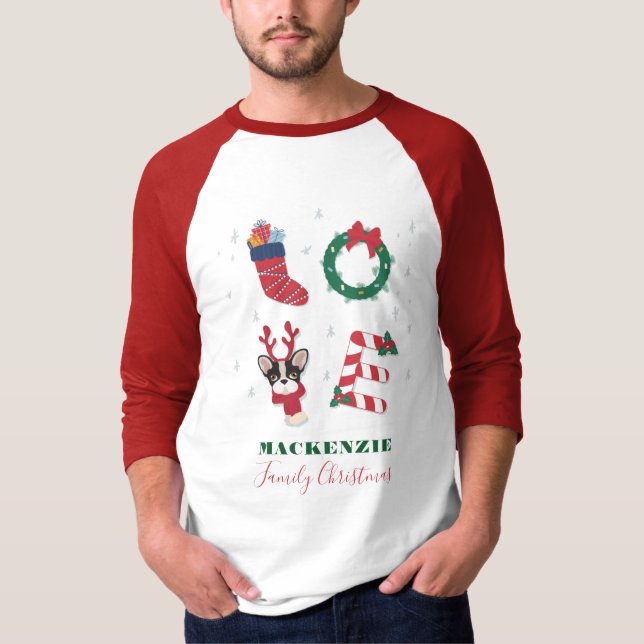 Weihnachts-Matching-Liebe Personalisiert T-Shirt (Vorderseite)