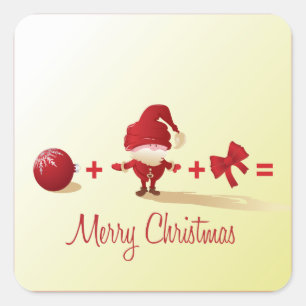 Weihnachts-Mathe-Aufkleber Quadratischer Aufkleber