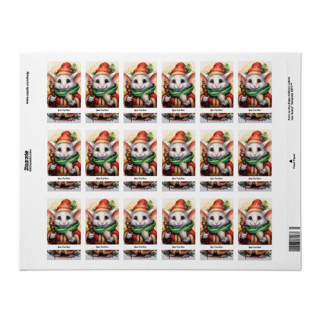 Weihnachts-Maus 4 Ihr Text hier Adressaufkleber (Vorne)