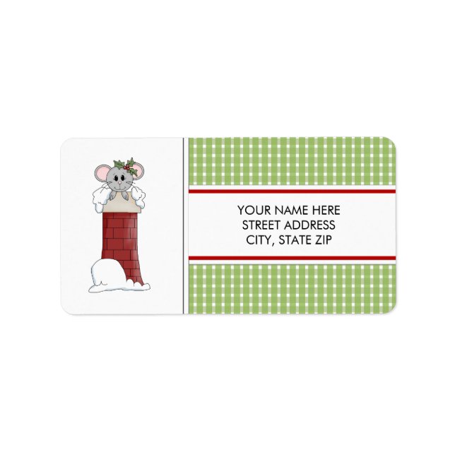Weihnachts-Maus-Adresse Mailing-Labels Adressaufkleber (Vorne)
