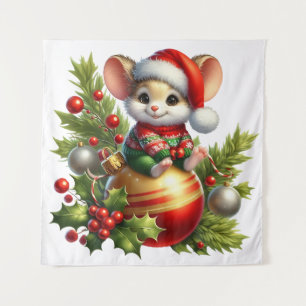 Weihnachts-Maus-Tapestry Wandteppich