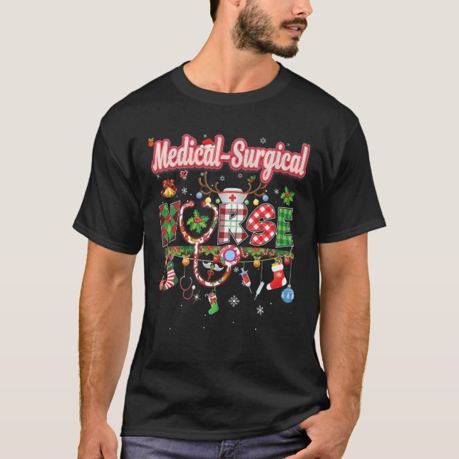 Weihnachts Medical Surgical Nurse Rentier Xmas Orn T-Shirt (Vorderseite)