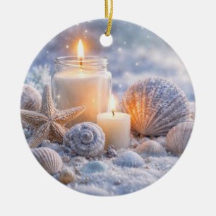 Weihnachts-Meeresmuscheln Seestern Strand Küste Keramik Ornament