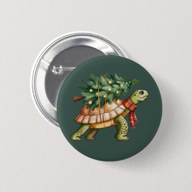 Weihnachts-Meeresschildkröte-Lover-Geschenk Weihna Button (Vorne & Hinten)