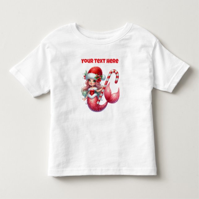 Weihnachts-Meerjungfrau Kleinkind-T - Shirt (Vorderseite)