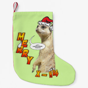 Weihnachts Meerkat Anpassbarer Strumpf Kleiner Weihnachtsstrumpf