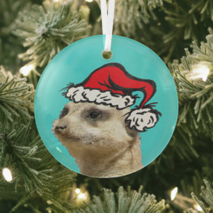 Weihnachts Meerkat Maßgeschneidertes Glas Ornament Ornament Aus Glas