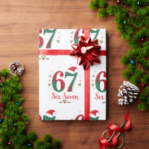 Weihnachts-Meme Sechs Sieben 67 6 7 Feiertag Geschenkpapier