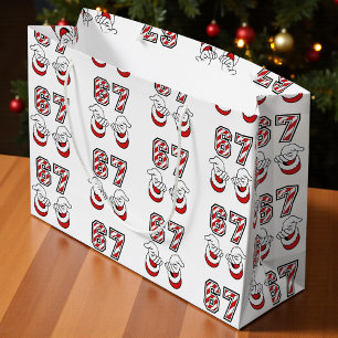 Weihnachts-Meme Six Seven 67 6 7 Santa Große Geschenktüte