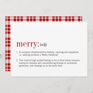 Weihnachts-Merry-Definition Feiertagskarte