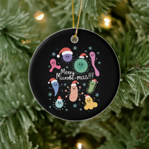 Weihnachts-Mikrobiologie-Lehrer Mikrobe Keramik Ornament