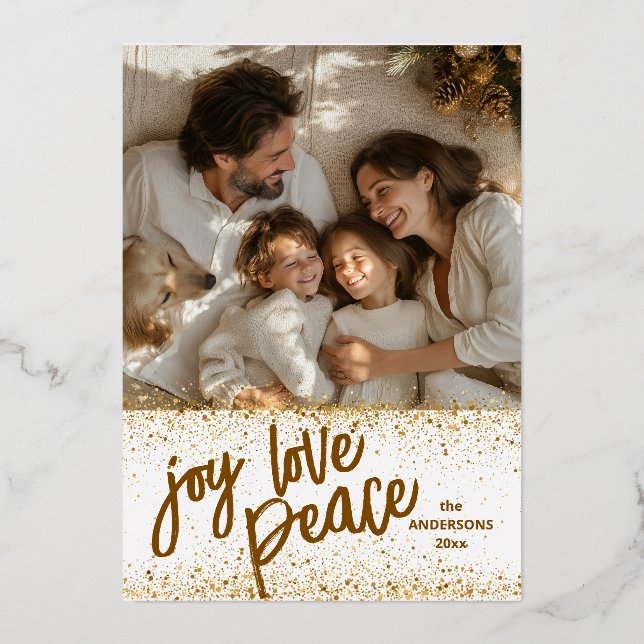 Weihnachts-Mindest-Foto Folien Feiertagskarte (Vorderseite)