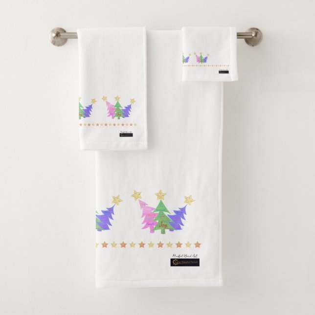Weihnachts Mindful Word Art Badetücher Badhandtuch Set (Insitu)