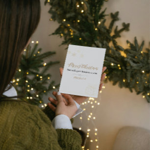 Weihnachts-Minikarte – Gold Line Art (Matth. 1,21) Feiertagskarte