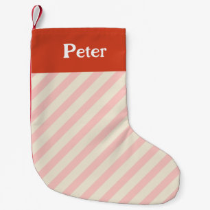 Weihnachts-Minimal-Diagonalstreifen Rosa Kleiner Weihnachtsstrumpf