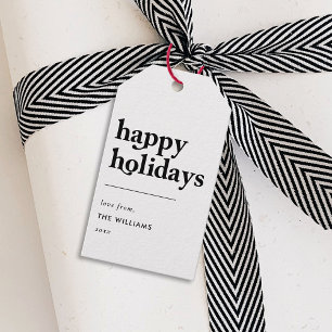 Weihnachts-Minimal Moderne einfache Typografie Geschenkanhänger