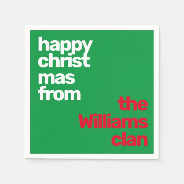 Weihnachts-Minimal-Party Serviette (Vorderseite)