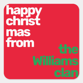 Weihnachts minimale kundenspezifische moderne Part Quadratischer Aufkleber
