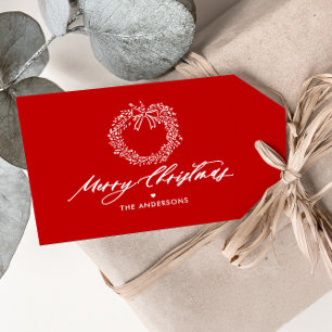 Weihnachts-Minimalisten-Kranz Personalisiert Geschenkanhänger