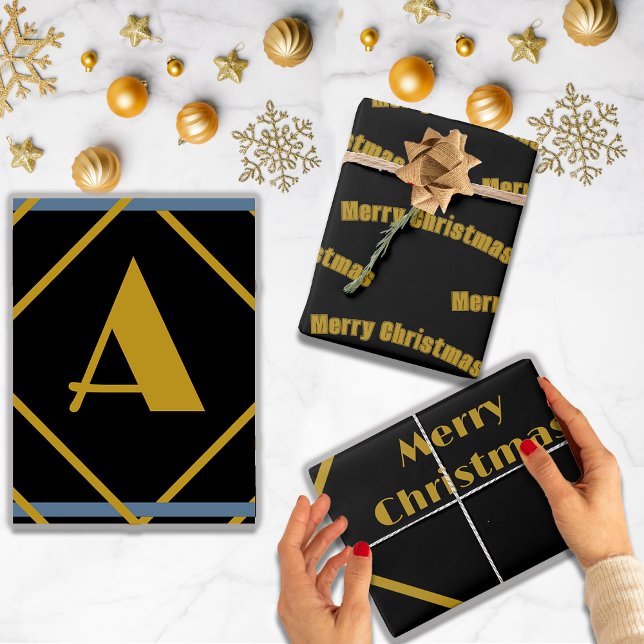 Weihnachts-Minimalistische Monogramm in Rahmen nac Geschenkpapier Set (Von Creator hochgeladen)