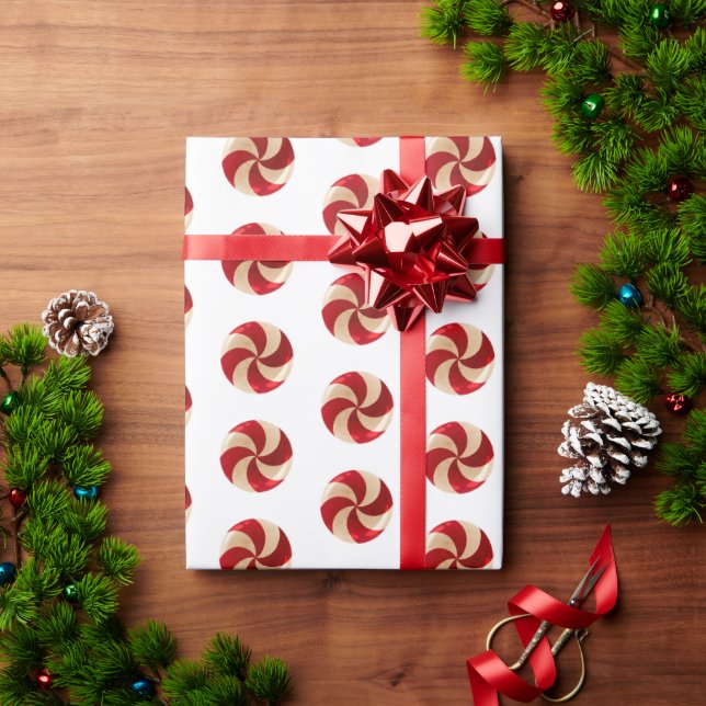 Weihnachts-Minze-Zuckerstange Geschenkpapier (Feiertagsgeschenk)