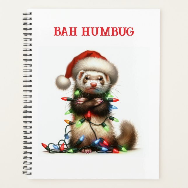 Weihnachts-Mischief-Ferret verwirrt Planer (Vorderseite)