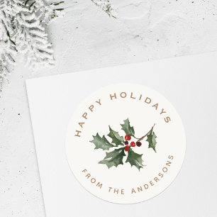 Weihnachts-Mistletoe Familienname Geschenk Runder Aufkleber