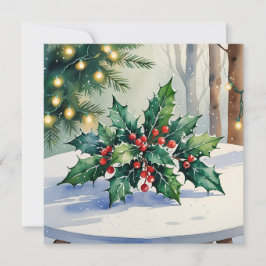 Weihnachts Mistletoe Happy Holidays Wasserfarbenka Feiertagskarte