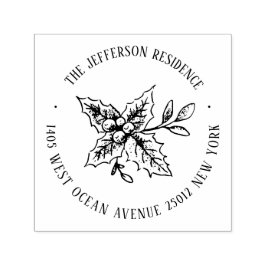 Weihnachts-Mistletoe-Individuelle Name-Rücksendead Permastempel