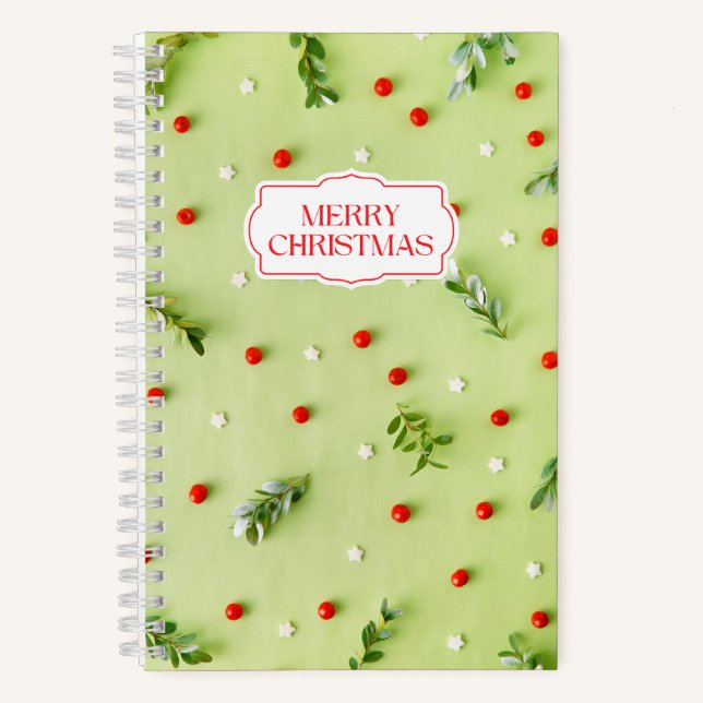 Weihnachts-Mistletoe Spiral Notebook Notizbuch (Vorderseite)