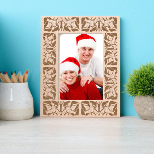 Weihnachts-Mistletoe und Berries-Grenze Geätzte Rahmen