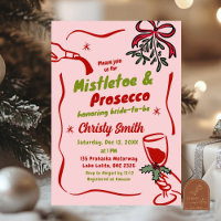 Weihnachts-Mistletoe und Prosecco-Brautparty