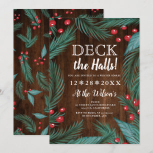 Weihnachts-Mistletosholzdecks in den Hallen Einladung