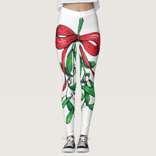 Weihnachts-Mistletowo unter dem Gürtel Funny Xmas Leggings