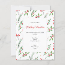 Weihnachts-Mixed Botanische Muster Einladung