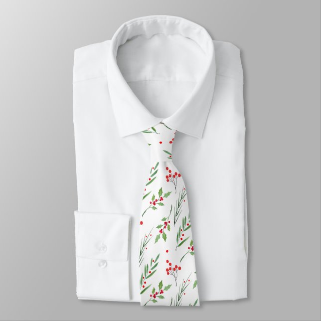 Weihnachts-Mixed Botanische Muster Neck Tie Krawatte (Gebunden)