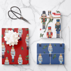Weihnachts-Mixed-Farbe-Nutcracker Geschenkpapier Set
