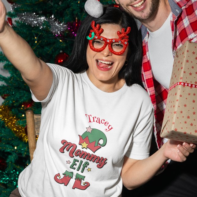 Weihnachts-Mommy-Elf personalisierte Dame-T - Shir T-Shirt (Christmas Mommy Elf customized lady's t-shirt)