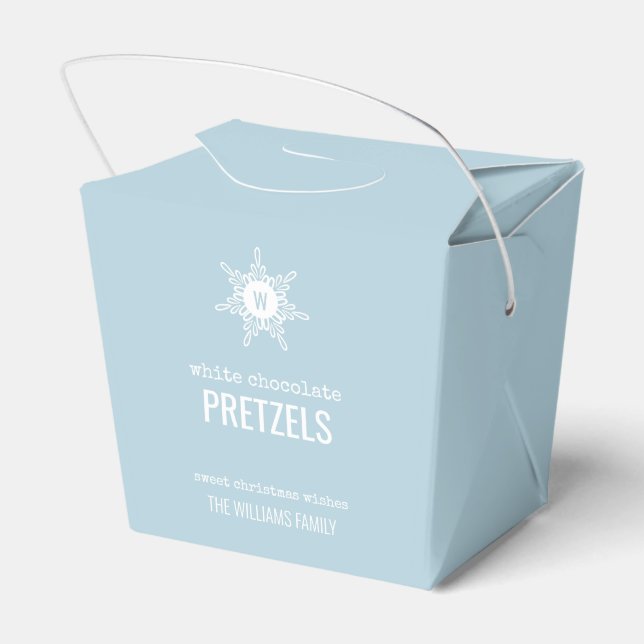 Weihnachts Monogram Snowflake Food Geschenkbox Geschenkschachtel (Rückseite)