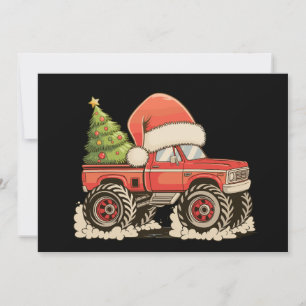 Weihnachts-Monster-Truck-Santa-Hut Xmas-Feiertag Feiertagskarte