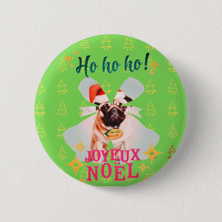 Weihnachts-Mops Button