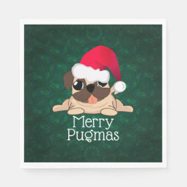Weihnachts-Mops Dog Luncheon Paper Napkins Serviette